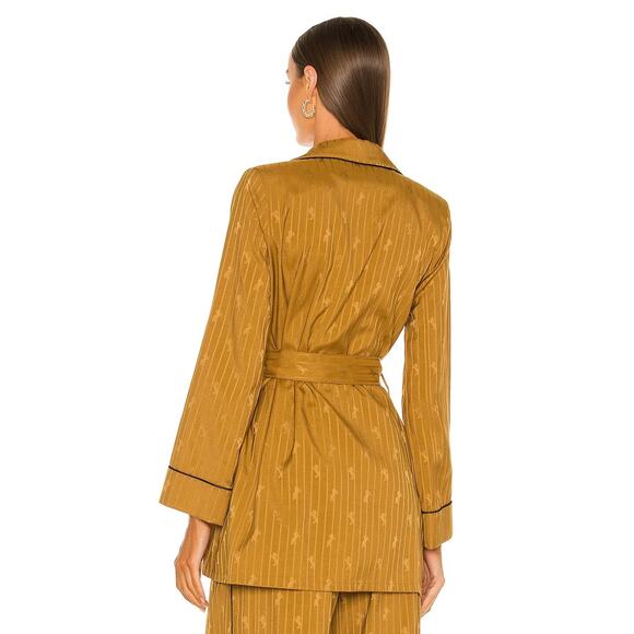 NWT L'AGENCE Skyler Collared Wrap Robe Jacket Size XXS Dark Khaki Horse #1G480 - Picture 4 of 13